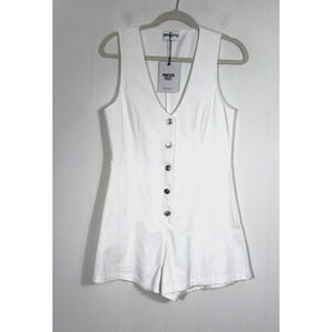 Princess Polly Damico Romper Womens Size US 6 White Preppy Minimalist New